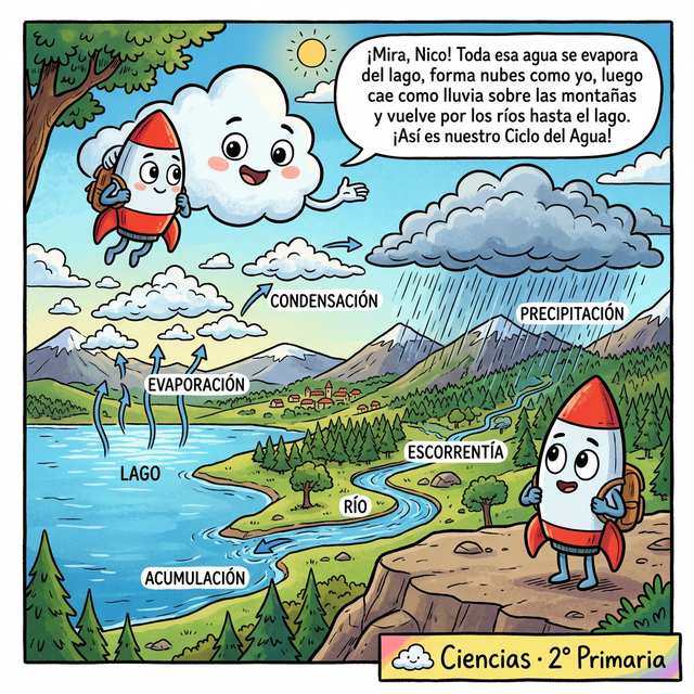 Bruma y Nico estudiando ciencias