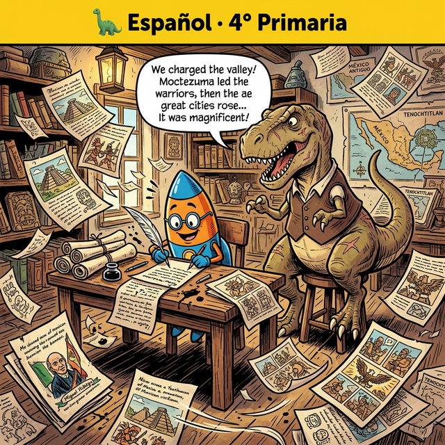 Rex y Nico estudiando espanol