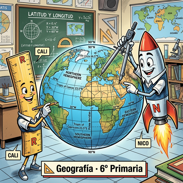 Cali y Nico estudiando geografia