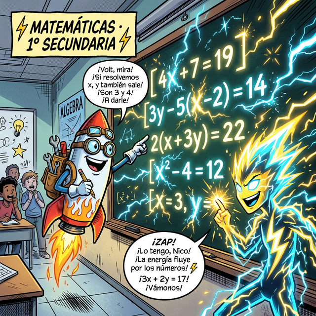 Volt y Nico estudiando matematicas