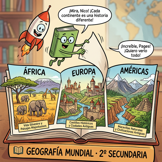 Pages y Nico estudiando geografia