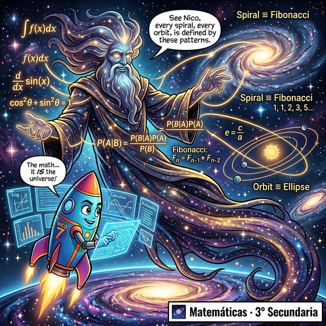 Cosmos y Nico estudiando matematicas